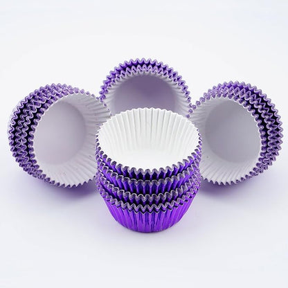 Gifbera Metallic Purple Foil Mini Cupcake Liners Muffin Cups, 300-Count