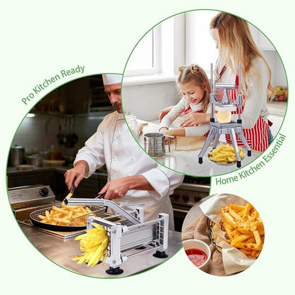 1/4" Replacement Vegetable Chopper Blade, 420j2 Stainless Steel Interchangeable Blade & Pusher Block Set for Commercial Vegetable Dicer Fruit Cutter