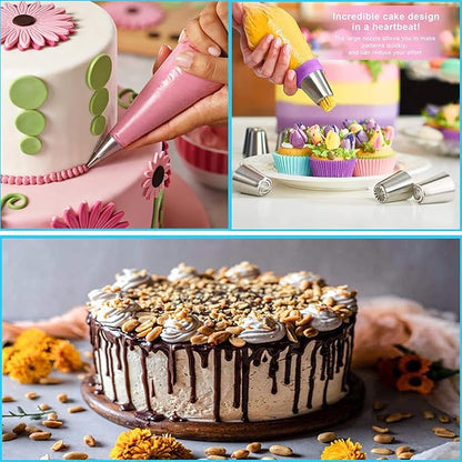 268PCS Cake Decorating Kit - Cake Decorating Tools with Cake Turntable, Piping Bags and Tips Set, 2 Icing Spatulas, 3 Cake Scraper, Russian Piping Kit - Baking Supplies for Beginners