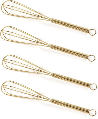GEPOR Mini Whisks 5 inch 4Pcs Gold