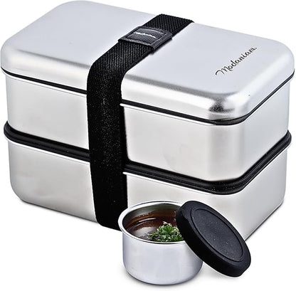 LEAK Proof Stackable Stainless Steel Bento Box |Stainless Steel Lunch Box Adult| Metal Bento box|Metal Japanese Lunch Container |large compartment| Korean bentobox| Non toxic|Microwave safe