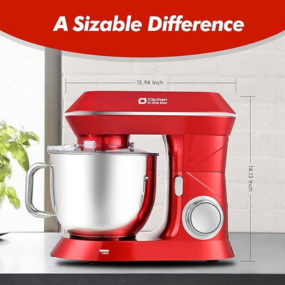 Kitchen in the box Stand Mixer, 900W 7.5QT Kitchen Electric Mixer, 6-Speed Tilt-Head Food Mixer for Baking with Dough Hook,Wire Whip,Beater (Red)