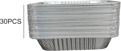 9x13 Aluminum Pans - (30Pack) Disposable Foil Pans, Half Size Deep Steam Table Pans Extra Thick for Baking, Cooking, Roasting, Heating, Serving & Lining Steam-Table Trays