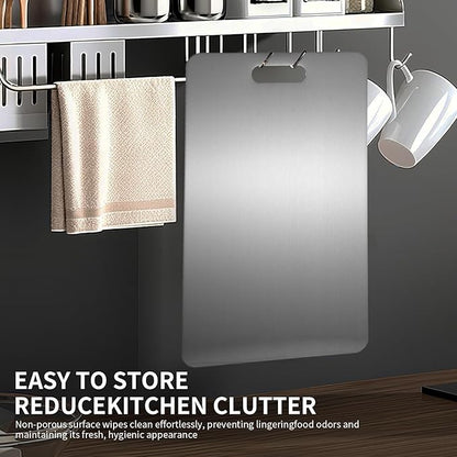 Katuchef Titanium Cutting Board 2025 New Upgrade Pure Titanium Cutting Boards for Kitchen Double Sided Cutting Boards Non Toxic,Hygiene Durable Chopping Board Suitable for Dishwasher Safe(15.35*11.02)