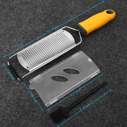 Pro Zester Grater, Lemon Zester, Parmesan, Ginger, Garlic, Chocolate, With Razor-Sharp Stainless Steel Blade, Protective Cover and Cleaning brush, Dishwasher Safe, by NSpring