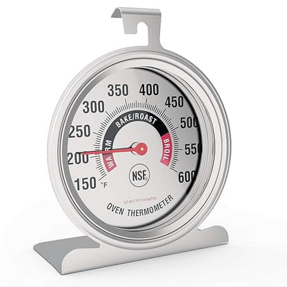 Efeng Large in Oven Thermometer for Electric or Gas Oven (2 packs) -Large Hook Baking Thermometer,Cooking Thermometer with NSF quality & non fading color dial oven safe after long time cooking