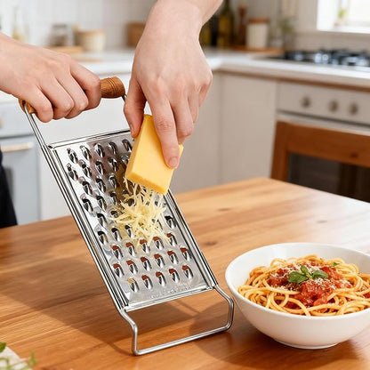 2 Pack Cheese Grater,Stainless Steel Zester Set of 2, Kitchen Flat Handheld Grater For Cheese, Chocolate, Spices, And Potato, Zucchini, Carrot, Apple (A style color)