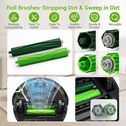 22 Replacement Parts for iRobot Roomba i7 i7+ i2 i3 i3+ i4 i4+ i6 i6+ i8 i8+ J7 J7+ J9 E5 E6 E7 I,E & J Series Vacuum Cleaner,8 HEPA 8 Side Brushes 4 Rubber Roller Brush,1 Clean Brush