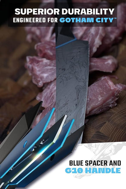 Dalstrong Chef Knife - 8 inch - BATMAN™ Shadow Black Edition - High Carbon 7Cr17MoV Steel - Black Titanium Kitchen Knife - Collection Item - G10 Handle - Chef's Knife Cooking - Sheath