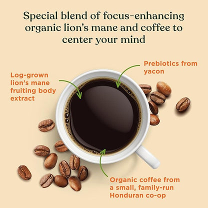 Four Sigmatic Mushroom Coffee K-Cups | Organic Dark Roast Coffee with Lion’s Mane & Yacon | Focus & Immune Support | Vegan & Keto | Sustainable Pods | 48 Count