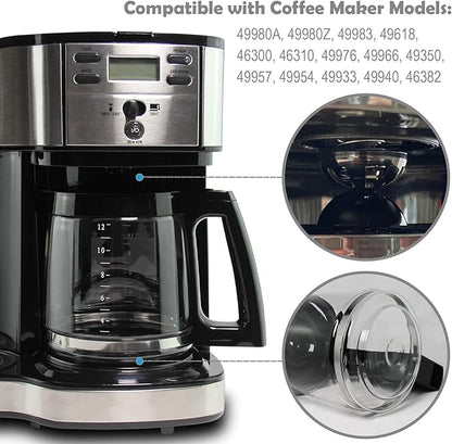 12-Cup Replacement Coffee Carafe Pot only Compatible with Hamilton Coffee Maker, Machine, Brewer Models 49980A, 49980Z, 49983, 49618, 46300, 46310, 49976, 49966, 49350 | Black