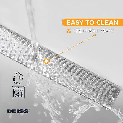 Deiss PRO Citrus Zester & Cheese Grater — Parmesan Cheese Lemon, Ginger, Garlic, Nutmeg, Chocolate, Vegetables, Fruits - Razor-Sharp Stainless Steel Blade, Wide, Dishwasher Safe