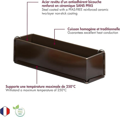 GOBEL - Non-Stick Springform Pâté and Long Loaf Pan - Removable Bottom - 13 7/8" x 3 1/8" x 3 1/8" - Made in France
