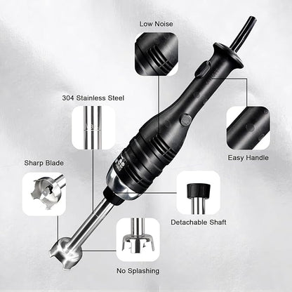 VONCI 280W Commercial Immersion Blender, Light Duty Hand Blender with Variable Speed 6000-20000RPM, Handheld Stick Mixer with 9.5" Detachable Shaft, Professional Blender for Restaurant Kitchen.