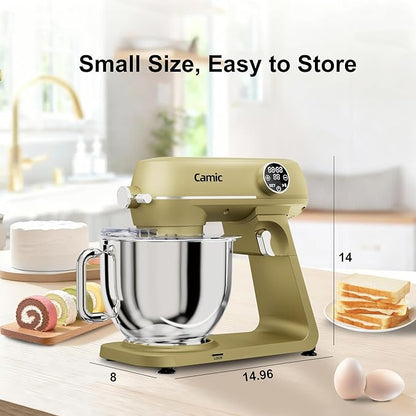8.45 QT All Metal Dough Mixer,10 Speed Large Capacity Kitchen Stand Mixer with Digital Timer & Tilt-Head, Electric Mixer with Whisk Dough Hook Mixing Beater for Baking,Cakes,Cookie,Bread,Salad