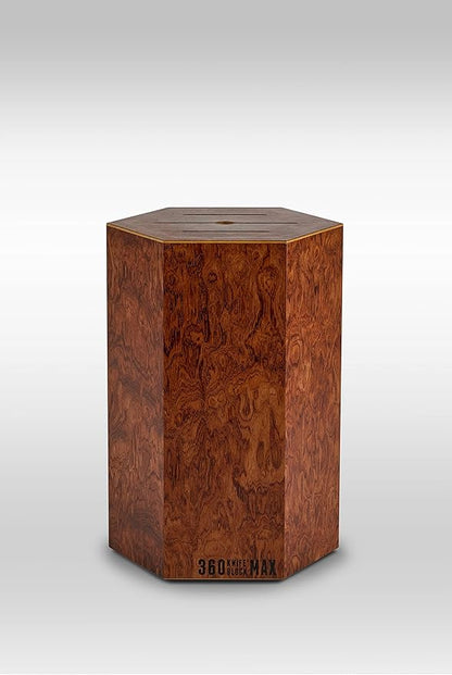 360KB MAX ™ (Bubinga Pomele - Limited Edition 2023) magnetic rotating knife block - w/top slots, capaciy for 20+ knives - largest in the 360 Knife Block ® family.