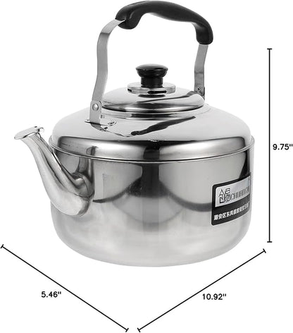 Cabilock 6L Stainless Steel Whistling Tea Kettle Large Capacity Stove Top Water Pot with Ergonomic Handle for Home Kitchen