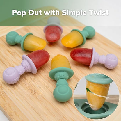 Haakaa Astronaut Ice Pop Mould Set – Mini Silicone Breastmilk Popsicle Molds with Sticks, Anti-Choking Design, Ideal for Baby Teething Relief, Frozen Breastmilk Treat Maker for Infant
