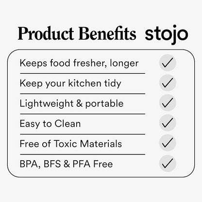 Stojo Nestable Collapsible Food Storage Container - Set of 4, Cashmere - Leak-Proof Airtight Seal Made With Food Grade Silicone For Meal Prep, Lunch Box, Pantry Organizer - Microwave & Dishwasher Safe