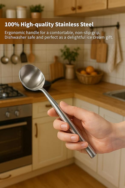 Stainless Steel Ice Cream Scoop - Ergonomic Handle small Ice Cream Scooper Heavy Duty Ice Cream Scoops Best Rated - One-Piece Dishwasher Safe Icecream Scoop Stainless Steel