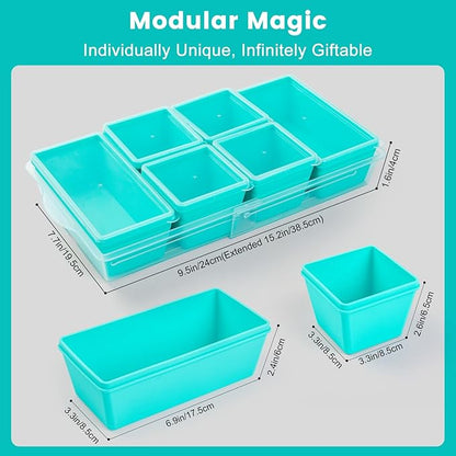 Gemice BPA-Free Silicone Freezer Molds with Base, Individual 6-Pack 1-Cup & 2-Cup Portion Soup Cubes Freezer Tray with Lids for Food Storage, Dishwasher Safe, Silicone Freezer Containers for Meal Prep