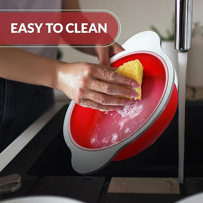Boxiki Kitchen 9 Inch Non-Stick Silicone Round Cake Pan with Steel Frame Handles - Perfect for Baking Delicious Round Cakes