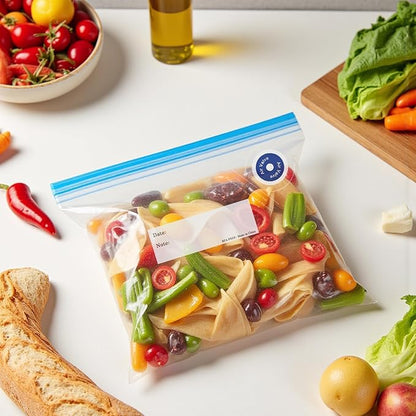 Reusable Sous Vide Bags 43Pcs BPA-Free, 4.3L Vacuum Sealer Bags for Cooking & Microwave, 35 Zipper Bags, 3 Seal Clips ＆ 5 Cooking Clips, Heat-Resistant & Leakproof (12x13.5in)