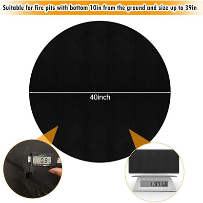 40" Round Fire Pit Mat Compatible with Solo Stove Bonfire,3-Layer Outdoor Under Grill Mat Patio Deck Protector BBQ Pad,Fire Proof Pads for Under Fire Pit,Charcoal Grills,Griddles and Smokers