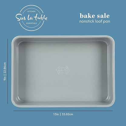 SUR LA TABLE Kitchen Essentials Bake Sale 9 X 13 Inch PFOA, PFAS, PTFE Free Nonstick Roaster/Cake/Baking Pan - Linen White