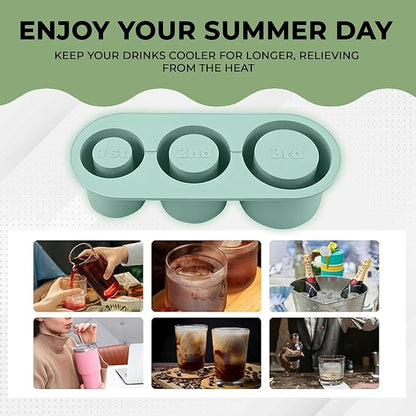 20-40 oz Ice Molds for Stanley Cup - Silicone Ice Cube Tray with Lid and Bin for Chilling Cocktails, Whiskey, Drinks, Coffee - BPA-Free, Easy Fill and Release Ice Maker Tray for Freezer