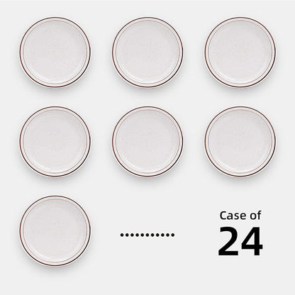 Stoneware Narrow Rim Commercial Grade Dinnerware Brown Speckle, Plate 9", Case of 24