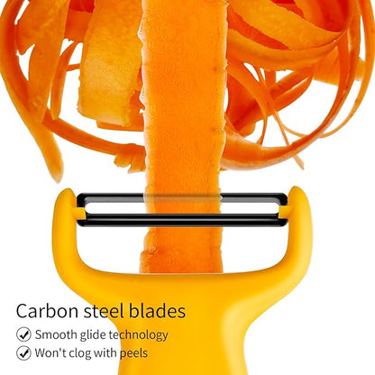Vegetable Potato Peelers for Kitchen, Y Peeler for Apple Veggie Potatoes Fruits Carrot, Carbon Steel Blade 3-Pack Yellow/Black/Green