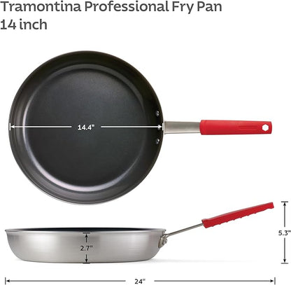 Tramontina Professional 14-Inch Ceramic Non Stick Extra Large Frying Pan, Heavy-Gauge Aluminum Skillet with Nonstick Coating, Dishwasher and Oven Safe, Black