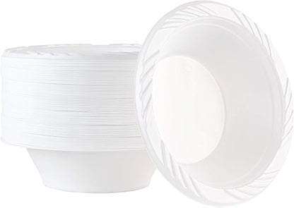 PLASTICPRO 400 Count Disposable 12 ounce White Plastic Soup Bowls
