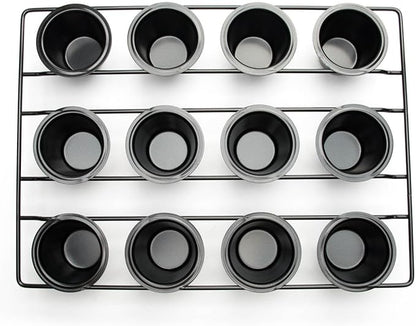 Fox Run 4758 Linking Mini Popover Pan, Carbon Steel, Non-Stick, 12-Cups