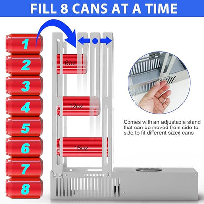 Electric Can Crusher, Automatic Can Crushers for Recycling 8/12/16oz Cans, Auto Cycle Mode, Countertop Can Smasher for Recycling Aluminum Seltzer, Soda, Beer Cans (SILVER-2)