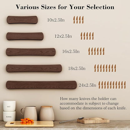 Magnetic Knife Holder for Wall, 12 Inch Wood Strong Magnetic Knife Strip, Small Kitchen Storage Space Savers, Rv Apartment Farmhouse Accessories Organizer, Housewarming Gifts for New Home