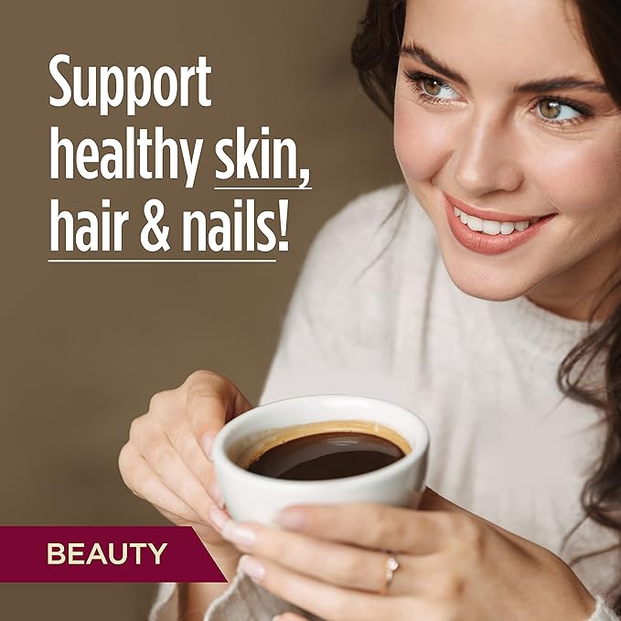 VitaCup Beauty Collagen Coffee Pods for Hair, Skin & Nails, with Biotin & Folate, Medium Dark Roast, Keto Friendly, Recyclable Single Serve Pod Compatible with Keurig K-Cup Brewers,32 Ct