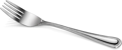 New Star Foodservice 1029734 Bead Pattern, 18/0 Stainless Steel, Salad Fork, 6.6-Inch Set of 12