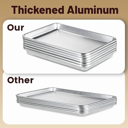 12 Pack Half Size Baking Sheet Pan Aluminum Commercial Pan for Oven Freezer Bakery Hotel Restaurant 13" × 18"