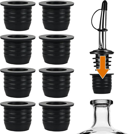 8 Pack Liquor Pour Spout Adapters, Pour Spouts for Large Neck Liquor Bottles, Liquor Bottle Pourers for Alcohol Olive Oil up to 1 inch/25 mm Neck