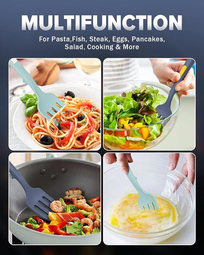 Silicone Flexible Long Handler, 11.6 Inch Heat Resistant Cooking Tool, Non Stick Mixer for Ingredients, Food Mash, Egg Whisk (GT)