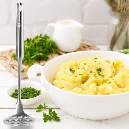 Small Avocado Masher - Stainless Steel Potato Masher，Mashed Potato Masher Kitchen Tool，Heavy Duty，8.7" Mini Bean Smasher for Vegetables & Fruits - Effortless Guacamole Preparation, Dishwasher Safe