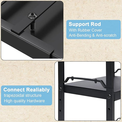 4 Pack Kitchen Cabinet Shelves Organizers, Kitchen Counter Storage Shelf Spice Rack, Expandable Length, Adjustable Height, Stackable, Sturdy 30LBS Bearing, Small Cupboard Tabletop Organizer Shelf Rack