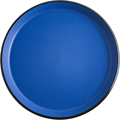 Stone Lain Albie Stoneware 32-Piece Modern Dinnerware Set, Kitchen Plates and Bowls Sets, Dish Set for 8, Blue and Black