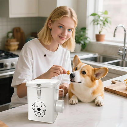 Dog Food Storage Container Airtight Dog Treat Container Pet Food Storage Containers Dog Treat Jar Tinplate Dog Treat Bin Black