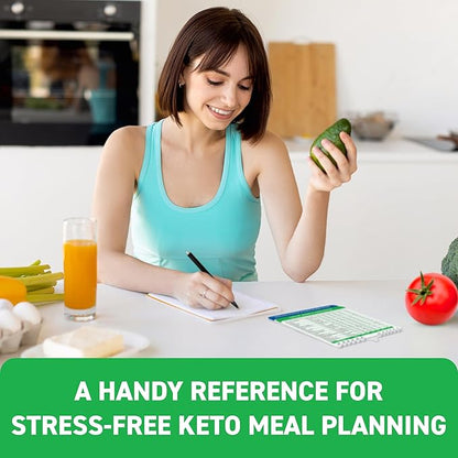 Keto Cheat Sheets Magnets Booklet - Keto Gifts for Women - Keto Diet Beginners Guide - Keto Food Book Magnetic Chart - Weight Loss Low Carb Ketogenic Diet Keto Cookbook Meal Plan - Keto Chow Mojo