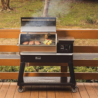 recteq Patio Legend 400 Pellet Smoker Grill, Pellet Grill with Wifi & App Connectivity, Outdoor Smokers Grills, Temp Range 180° to 700+°, Searing Essentials Bundle