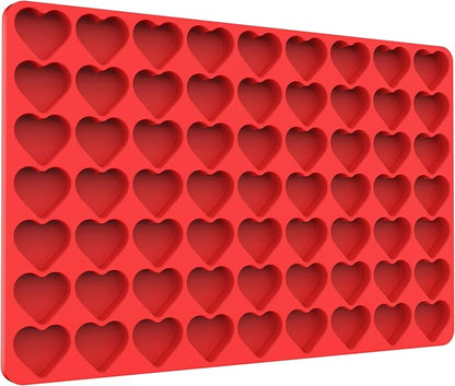 Heart Silicone Candy Molds for Gummy Chocolate, Heart Ice Cube Resin Sheet with Scraper (L)