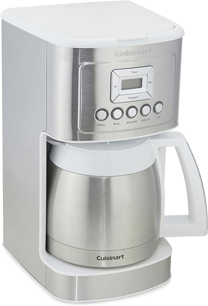 Cuisinart 12-Cup Coffee Maker with Thermal Coffee Carafe, Stainless Steel, Programmable Large Capacity Drip Coffee Machine for Home or Office, DCC-3400W, White
